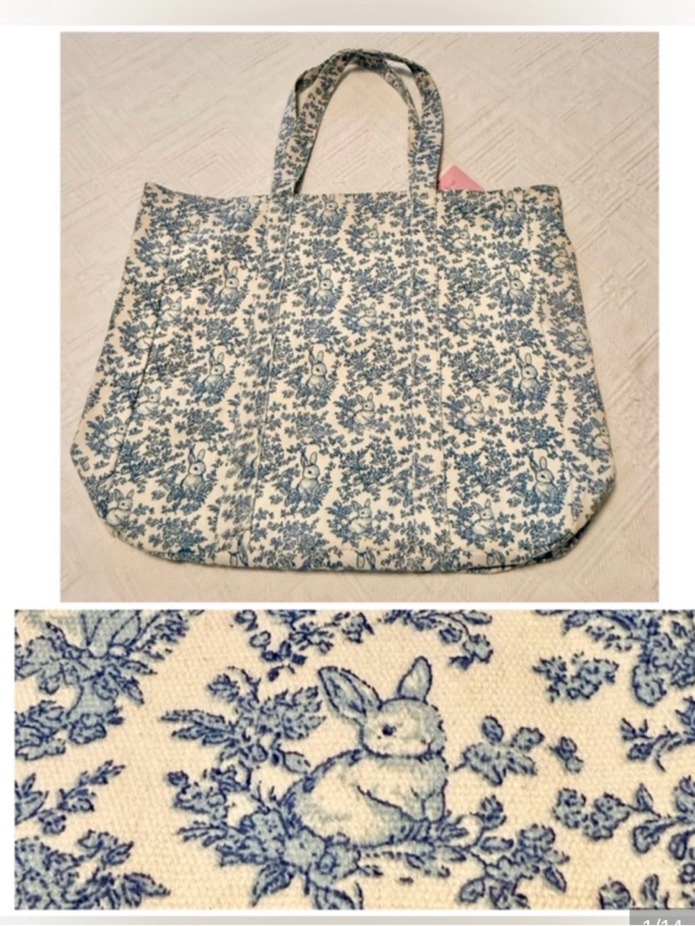 Beautiful tote bag great for groceries 💙🩵